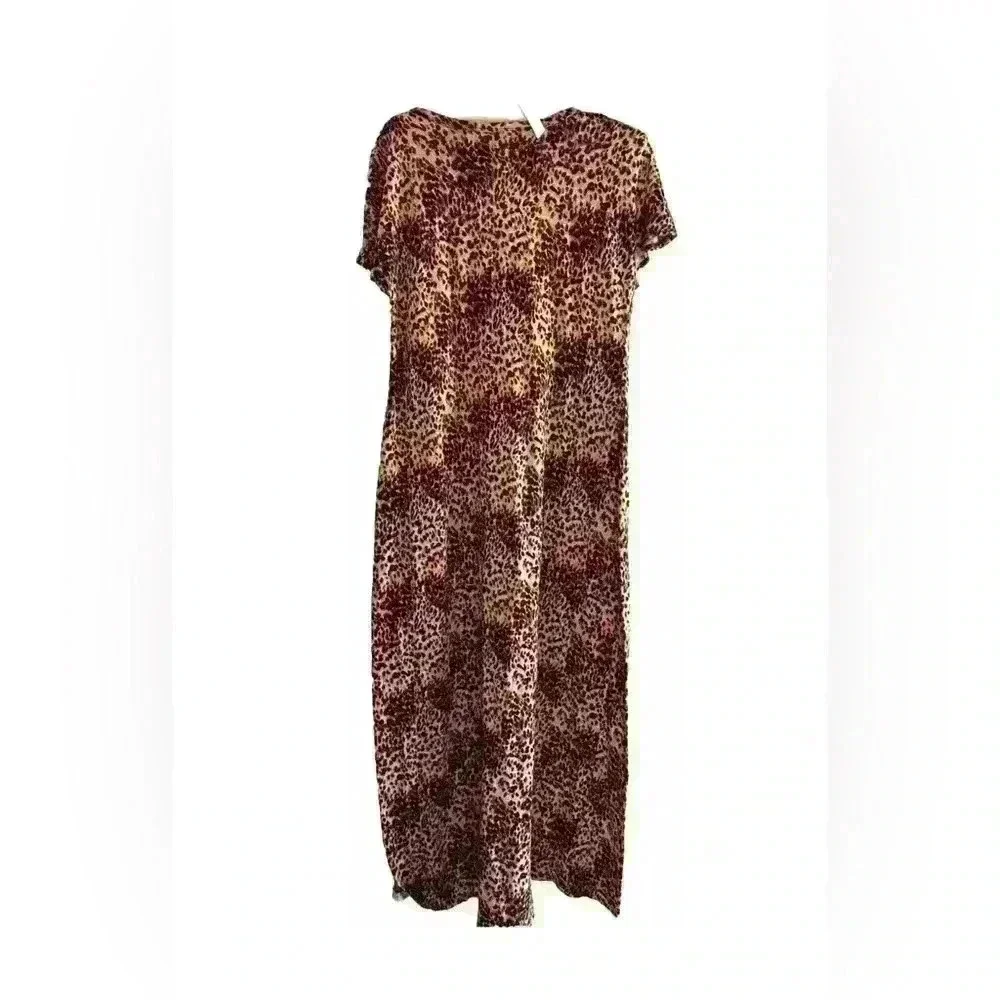 Lularoe Maria Medium Brown Cheetah Leopard Maxi Dress Size S - Picture 2 of 4